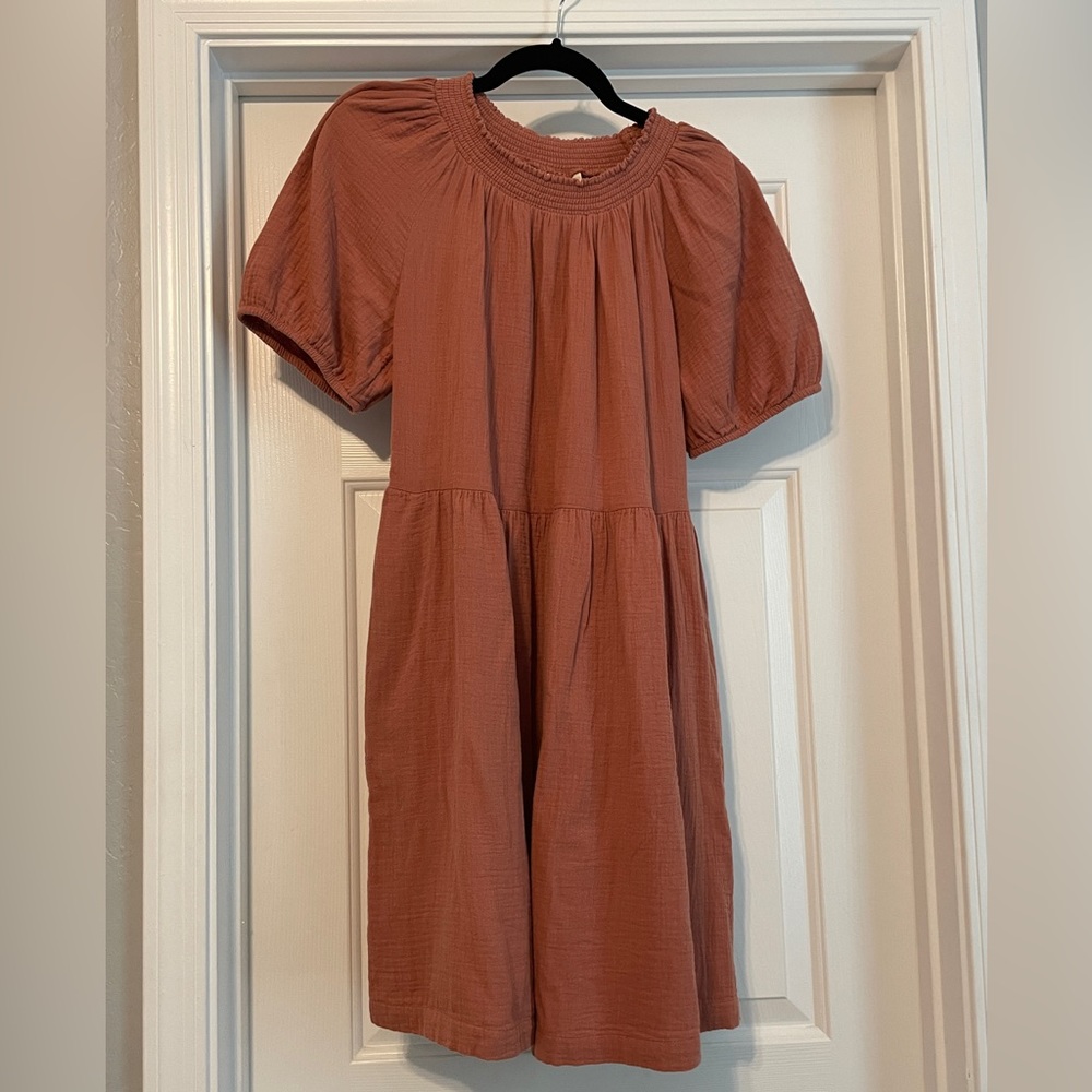 Universal Thread cotton gauze peasant puff sleeve dress